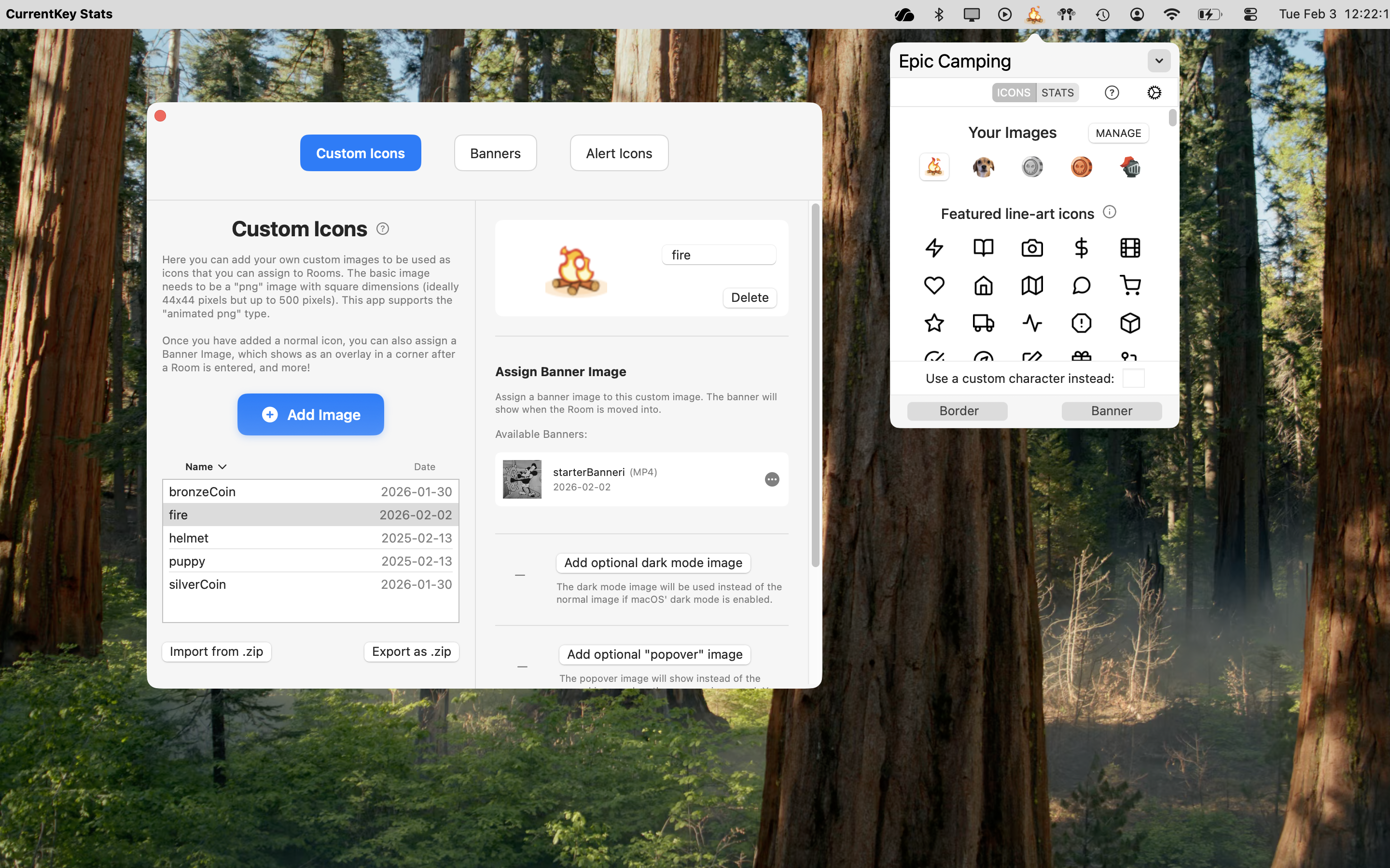 Custom Icons, Banners, and Alert Icons screenshot