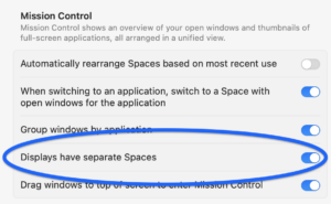 This image points out the optimal default macos settings for Currentkey