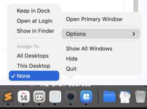 Dock icon setting screenshot
